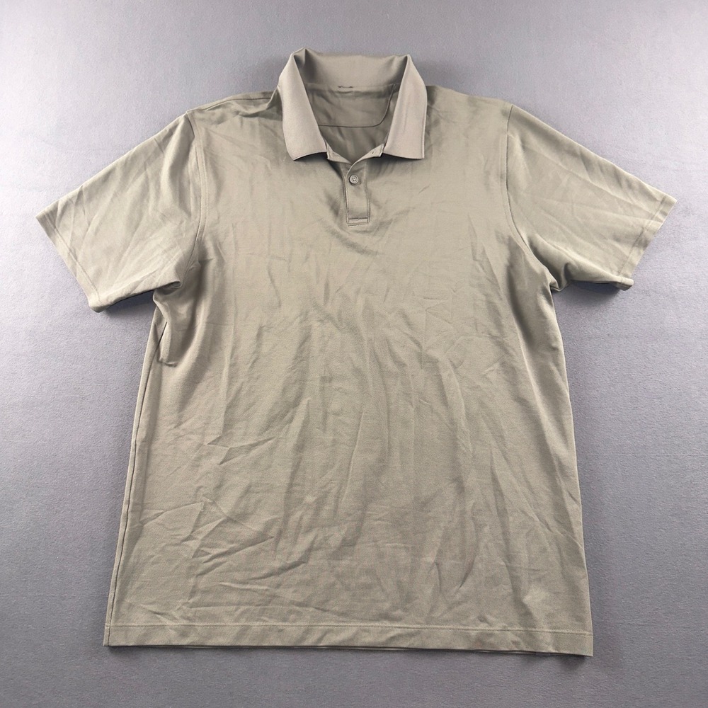 Lululemon Mens Evolution Polo Shirt Short Sleeve Olive Green Sage Size Large